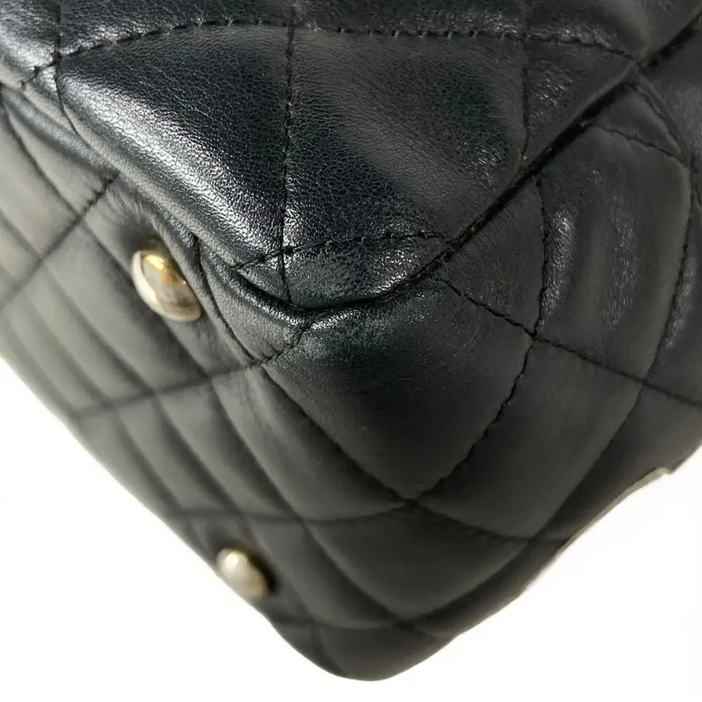 Chanel Cambon Line Bowling Bag Shoulder Bag A25171 Black White Lambskin Leather